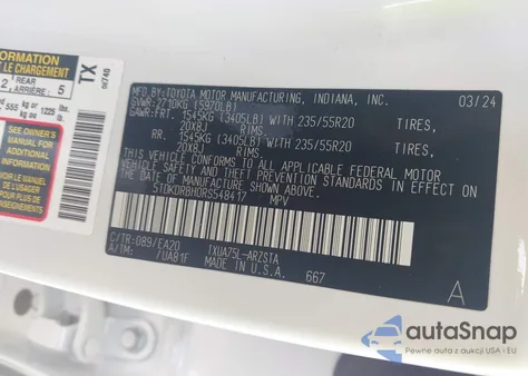 2024 Toyota Highlander Xse z USA, uszkodzony, nr VIN 5TDKDRBH0RS548417